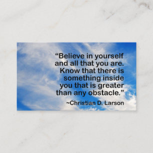 Tarjeta De Visita Cita de motivación del cielo azul del coche de la