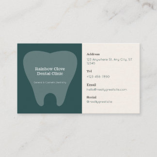 Tarjeta De Visita Cita de Práctica Odontológica Clínica Elegante