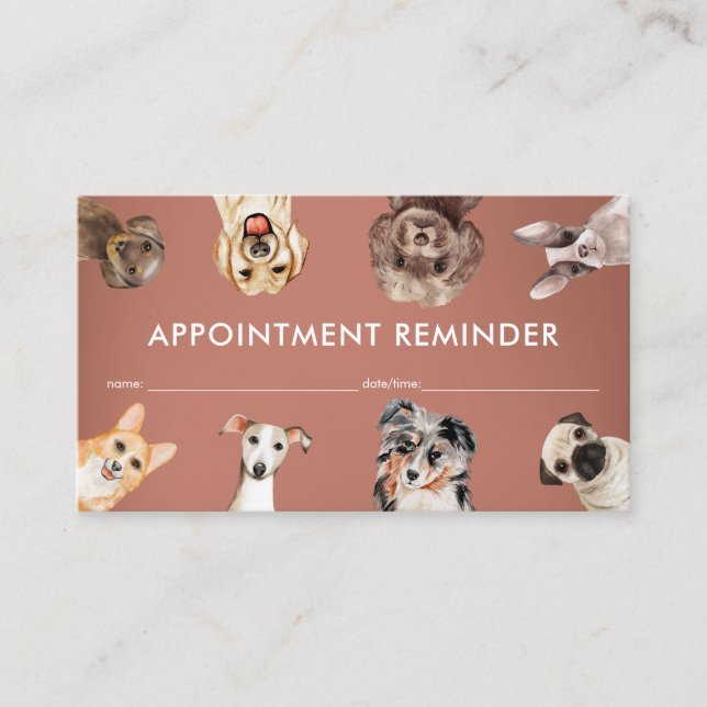 Tarjeta De Visita Cita de Terracota Pequeños Perros Mascota Sitter (Anverso)