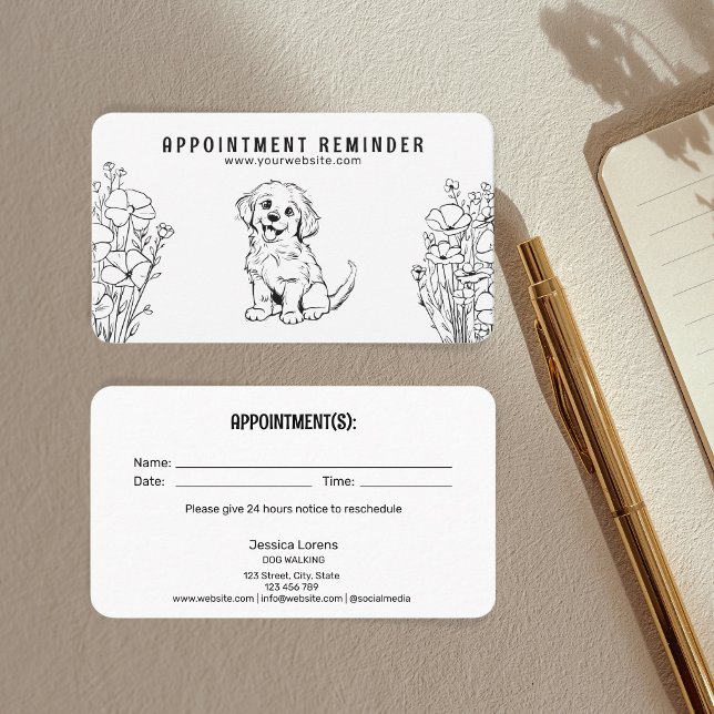 Tarjeta De Visita Cita de Veterinaria para el Cuidado de la Mascota  (Subido por el creador)