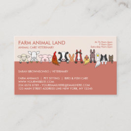 Tarjeta De Visita Cita de visita al veterinario de animales de granj