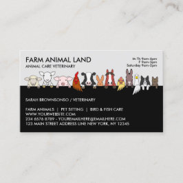 Tarjeta De Visita Cita de visita al veterinario de animales de granj