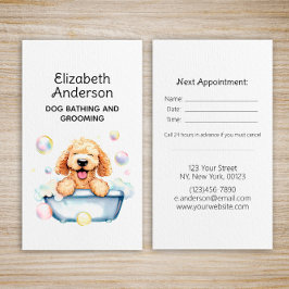 Tarjeta De Visita Cita del Doodle Dorado de Dog Groomer