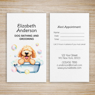 Tarjeta De Visita Cita del Doodle Dorado de Dog Groomer