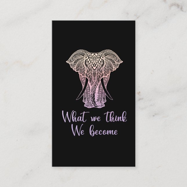 Tarjeta De Visita Cita del elefante Inspirador budismo (Anverso)
