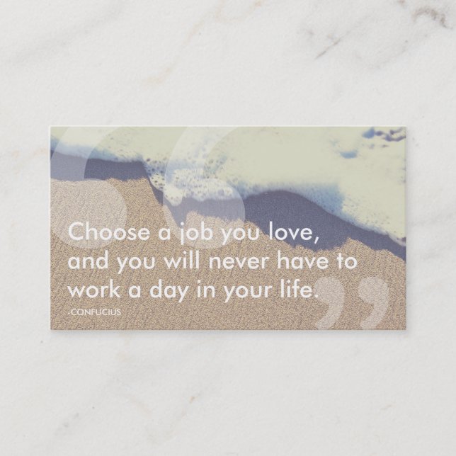 Tarjeta De Visita cita del éxito de Confucio (Anverso)