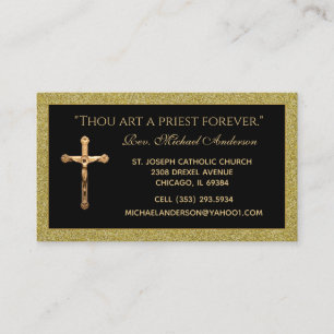 Tarjeta De Visita Cita del sacerdote católico de crucifijo de oro