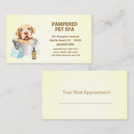Tarjeta De Visita Cita del spa de Mascota Groomer de Cute Pit Bull T