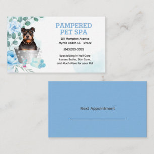 Tarjeta De Visita Cita del spa de Mascota Groomer de Cute Pit Bull T