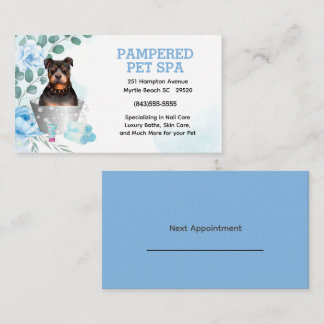 Tarjeta De Visita Cita del spa de Mascota Groomer de Cute Pit Bull T