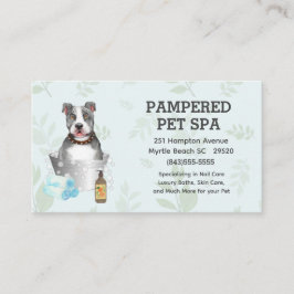 Tarjeta De Visita Cita del spa de Mascota Groomer de Cute Pit Bull T