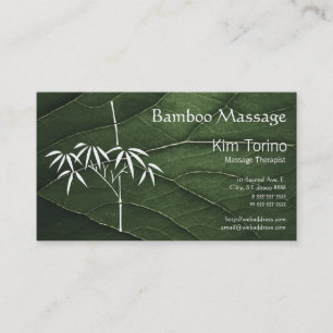 Tarjeta De Visita Cita del terapeuta de masaje Bamboo Big Leaf
