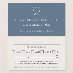 Tarjeta De Visita Cita Dental Diente Azul Odontólogo