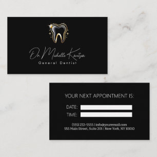 Tarjeta De Visita Cita Dentista Profesional Dental Black Gold