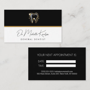 Tarjeta De Visita Cita Dentista Profesional Dental Black Gold