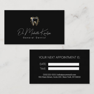 Tarjeta De Visita Cita Dentista Profesional Dental Black Gold