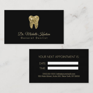 Tarjeta De Visita Cita Dentista Profesional Dental Black Gold