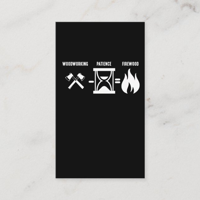 Tarjeta De Visita Cita divertida de madera Chiste leñador leña (Anverso)