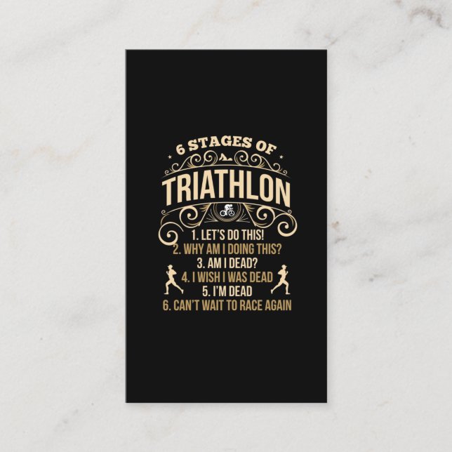 Tarjeta De Visita Cita divertida de Triatlón Crazy Triatlete Deporti (Anverso)