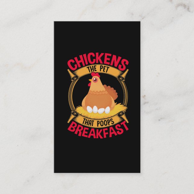 Tarjeta De Visita Cita divertida desayuno Cita Pollo Granja (Anverso)