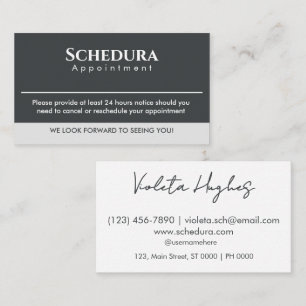 Tarjeta De Visita Cita elegante Cabecera oscura Cabecera limpia Slee