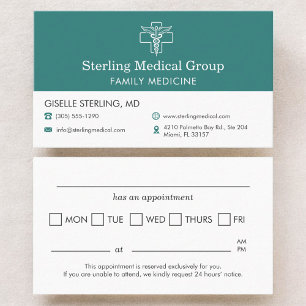 Tarjeta De Visita Cita en el consultorio del médico