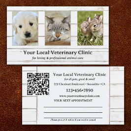 Tarjeta De Visita Cita en la Clínica Veterinaria de Animales 