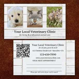 Tarjeta De Visita Cita en la Clínica Veterinaria de Animales 