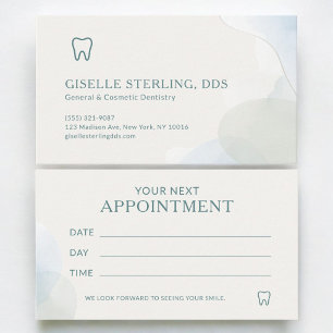 Tarjeta De Visita Cita en la Oficina de Dentista Teal Luz Moderna