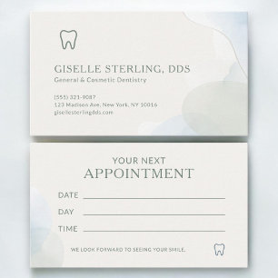 Tarjeta De Visita Cita en la Oficina de Dentista Verde Menta Luz Mod