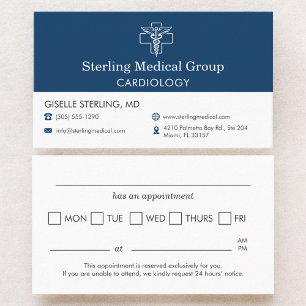 Tarjeta De Visita Cita en la Oficina del Doctor Cardiólogo