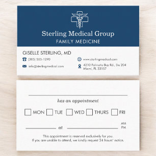 Tarjeta De Visita Cita en la Oficina del Médico de Práctica Familiar