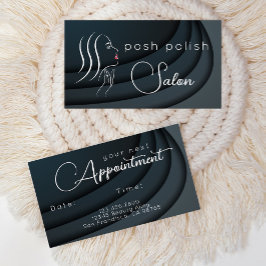 Tarjeta De Visita Cita en Salón Profesional Elegante Minimalista