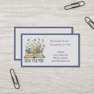Tarjeta De Visita Cita Floral de Coaching Educativo para Desarrollar