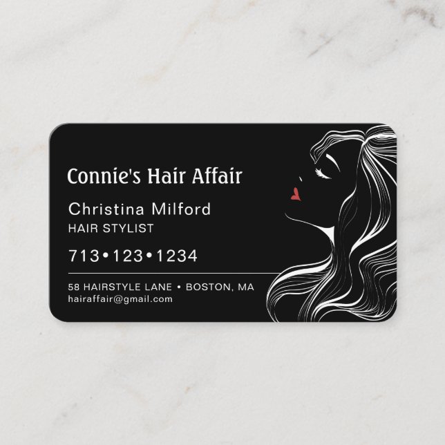 Tarjeta De Visita Cita Hairstylist moderna (Anverso)