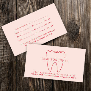 Tarjeta De Visita Cita Minimalista y Elegante con Coral para Dentist