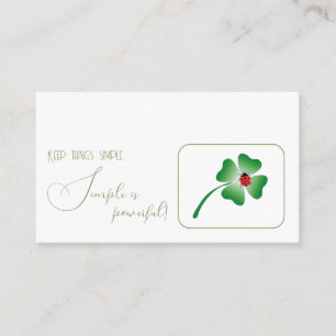 Tarjeta De Visita Cita motivacional positiva con poco mariquita