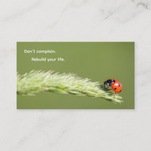 Tarjeta De Visita Cita motivacional positiva con poco mariquita