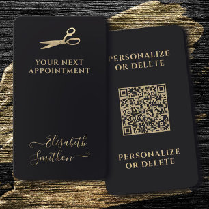 Tarjeta De Visita Cita siguiente con el estilo de pelo de lujo QR Co