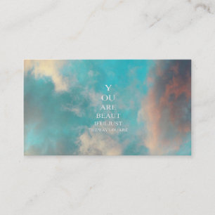 Tarjeta De Visita Cita verde azulada del amor del azul de cielo