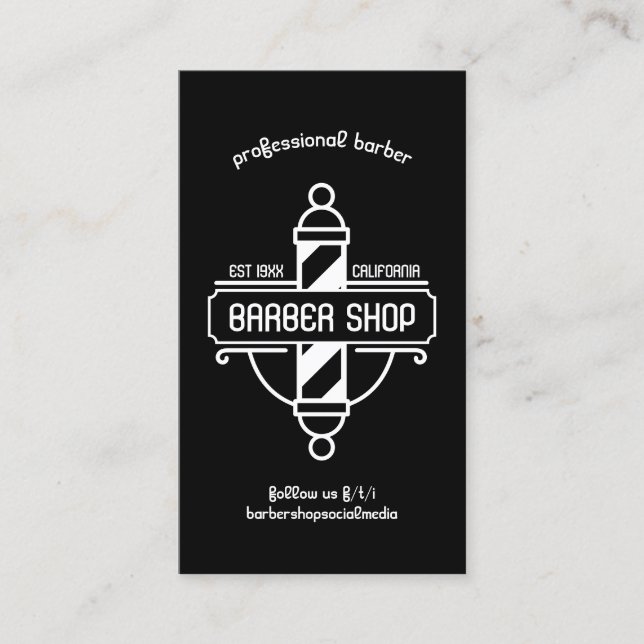 Tarjeta De Visita Citas de Barbería Clásica (Anverso)