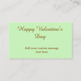 Tarjeta De Visita Citrus green brown happy Valentine's day simple