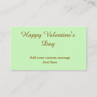 Tarjeta De Visita Citrus green brown happy Valentine's day simple