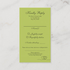 Tarjeta De Visita Citrus Green Elegant Calligraphy Wedding RSVP Card