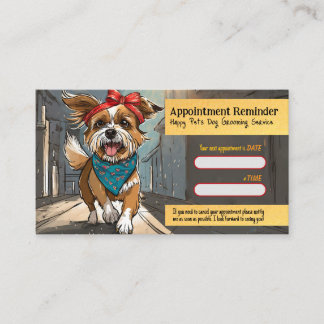 Tarjeta De Visita City Dog Artsy Grooming Appointment Reminder Card