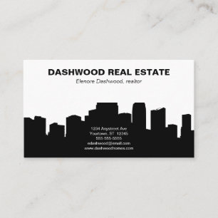 Tarjeta De Visita City Skyline Silhouette Real Estate Realtor