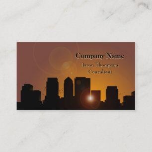 Tarjeta De Visita Cityscape Silhouette Sunrise