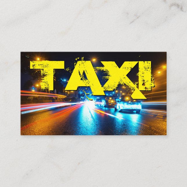 Tarjeta De Visita Ciudad Amarilla TAXI luces de neón taxista taxista (Anverso)