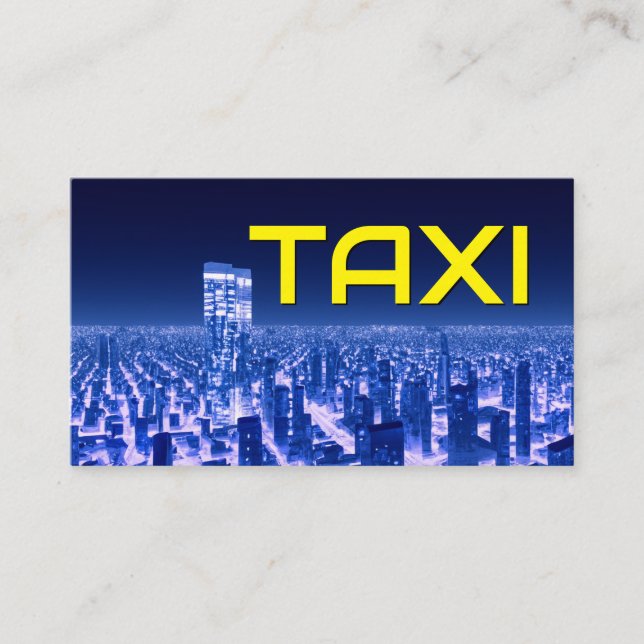 Tarjeta De Visita Ciudad Amarilla TAXI luces de neón taxista taxista (Anverso)