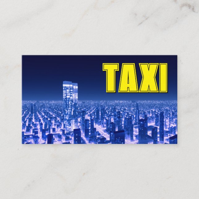 Tarjeta De Visita Ciudad Amarilla TAXI luces de neón taxista taxista (Anverso)